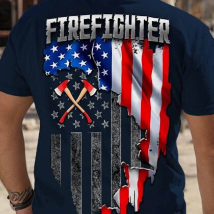 Firefighter USA Flag - Firefighter Patriotic