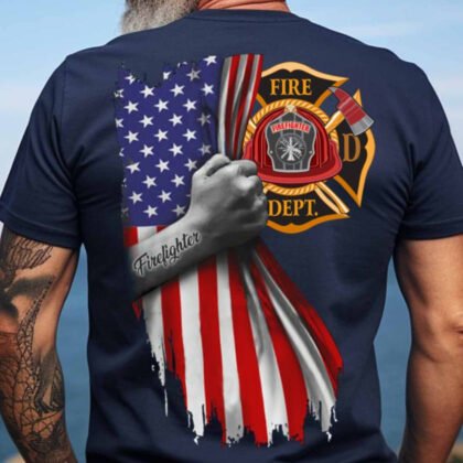 Firefighter American Flag Apparel - Fire Dept