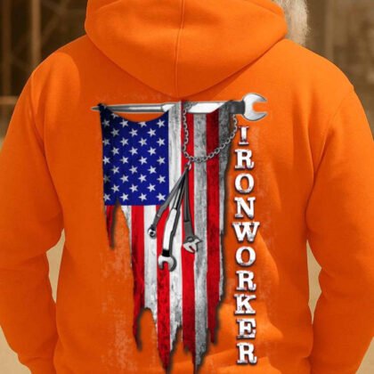 USA Flag Ironworker Apparel - Patriotic Tools