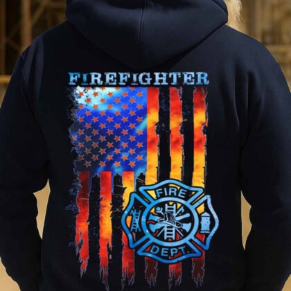 Firefighter Flag Fire Dept Apparel - Patriotic Firefighter