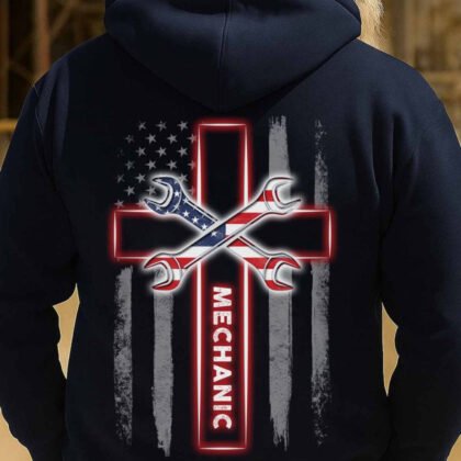Mechanic Cross Wrenches Patriotic Apparel - Faith & Flag