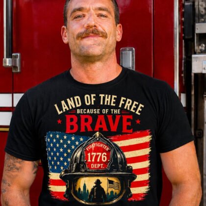 Land Of The Free Firefighter Patriotic